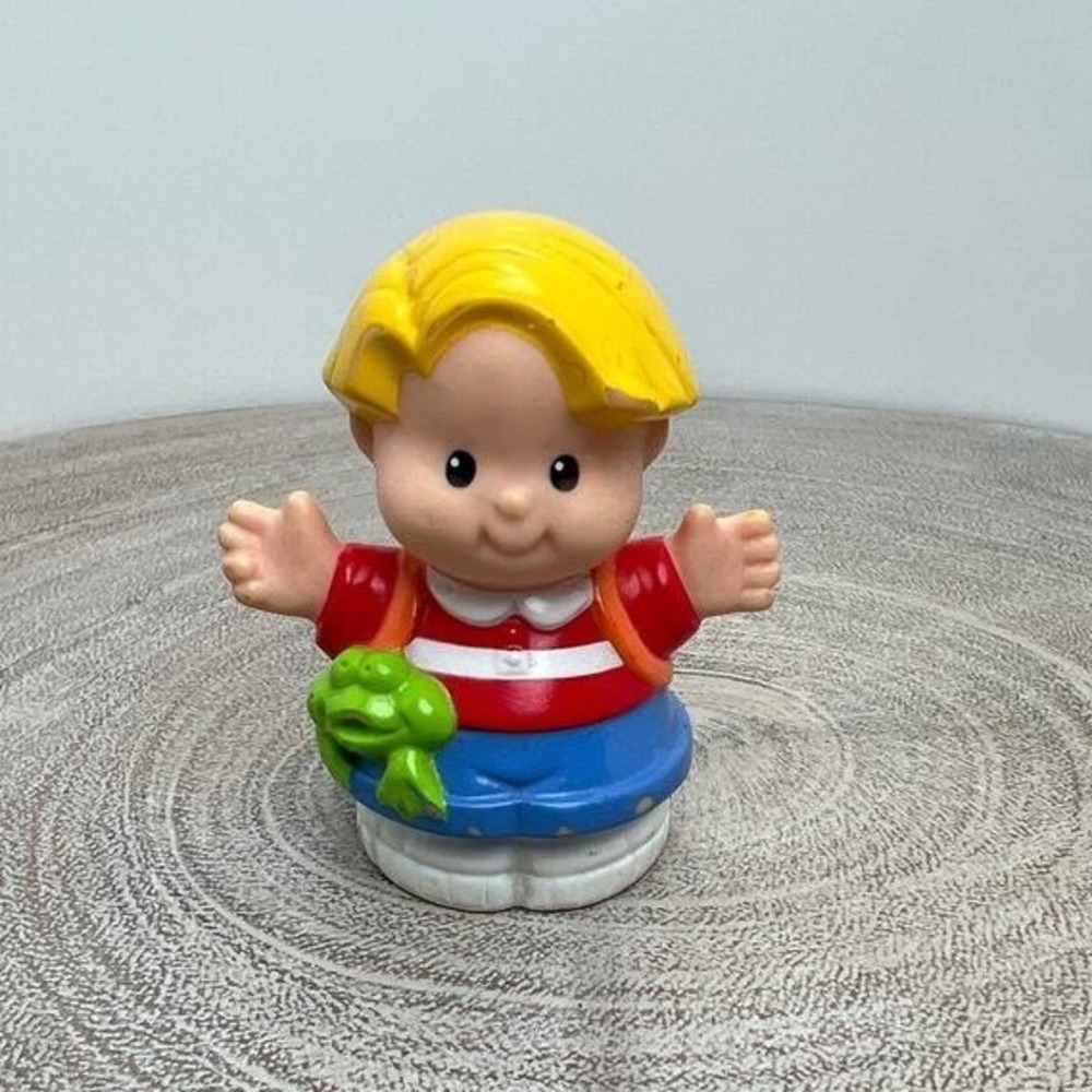 Eddie Figure Frog and Backpack 1997 Fisher-Price Little People